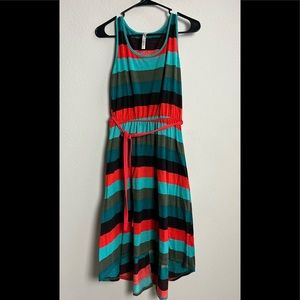 ANDREA MISSY COLORFUL MULTICOLOR STRIPED SLEEVELESS DRESS SIZE SMALL PREOWNED